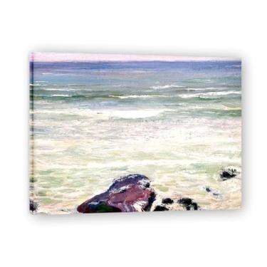 Imagem de A Rough Sea John Lavery Irish Realist Portrait & War Scenes Impressão em tela – Arte de parede vintage para casa emoldurada 30 x 39 cm