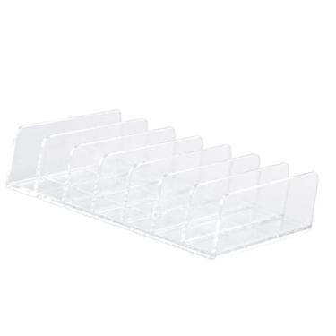 Imagem de Paletas de maquiagem de plástico transparente Organizador Seções divididas Cosméticos Stand Rack Solter para sombras contornos corar 7 slots (Tamanho pequeno (diâmetro: 25cm/9,8in,)