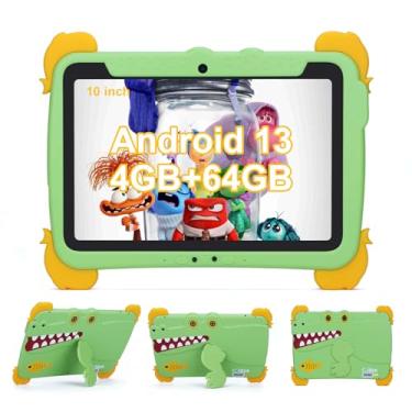 Imagem de C idea Tablets infantis de 10,1 polegadas, tablet Android 13 para crianças, tablet de 4 GB de RAM + 64 GB de ROM (1 TB TF), tela IPS FHD, bateria de 5 horas, WiFi 5G, ótimo presente para crianças