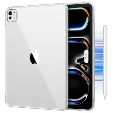 Imagem de DTTO Capa para iPad Pro de 13 polegadas M5/M4 2025/2024, resistente a amarelamento, suporta Pencil Pro Charge, capa transparente ultrafina com parte traseira rígida de policarbonato para iPad Pro de