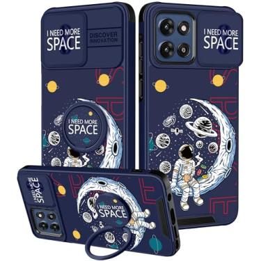 Imagem de Funermei Capa para Moto G Stylus 5G 2025 - Capa de telefone feminina bonita estética astronauta espaço design exclusivo com capa de câmera e suporte de anel Funda para Motorola G Stylus 5G 2025