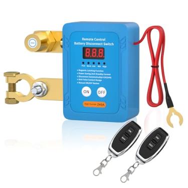 Imagem de APIELE Interruptor de desligamento para carro 12 V 240 A, interruptor de desconexão remoto de bateria, antifurto, evita o consumo de bateria, interruptor inteligente de corte de bateria para automóvel