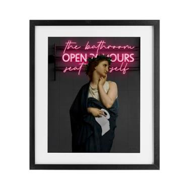 Imagem de Stupell Industries Impressão emoldurada clássica Lady at Bathroom Design sob vidro da Seven Trees Design, 53 x 43 cm