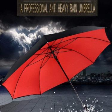 Imagem de Guarda-chuva de sol e chuva Guarda-sol Guarda-sol Protetor solar UV Guarda-chuva-guarda-chuvas Reforço duplo Duplo masculino comércio à prova de vento haste reta grande longo vermelho diâmet