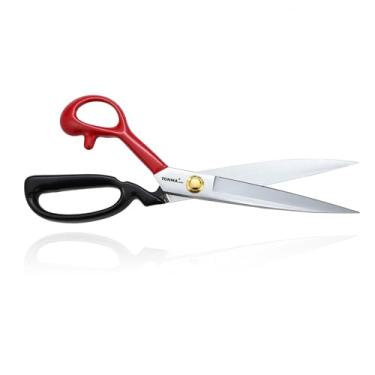 Imagem de TONMA Tesoura de tecido canhoto verdadeira [feita no Japão] Tesoura de costura resistente de 30 cm, tesoura de costureira de aço japonesa industrial para artesanato de estofados de couro