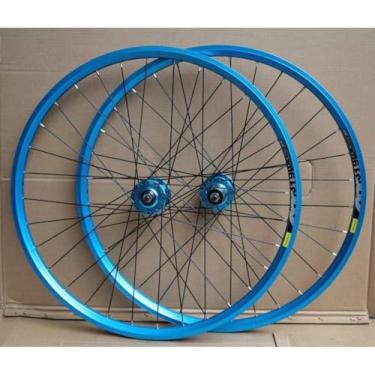Imagem de L Roda De Bicicleta 24 Polegadas Aros De Parede Dupla Bmx Conjunto De Rodas De Bicicleta Freio A Disco Qr 8-10 Velocidade Hubs, A-Blue