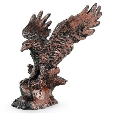 Imagem de Águia Estatua Rocha Decoração Resina Poder Força Escultura - M3 Decora