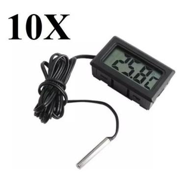 Imagem de Kit 10 Termometro Externo Digital Para Frezer Aquáro Chocadera - Conte