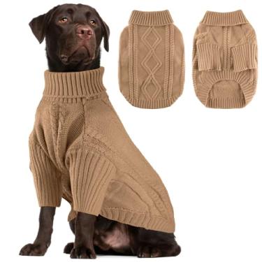 Imagem de Baobicute Suéter de cachorro tamanho grande pulôver para cães grandes meninas meninos malha grossa gola rolê roupas para cães para Beagle, Pitbull, Labrador Retriever, Border Collie