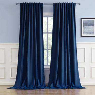 Imagem de Cortinas Blackout DUALIFE com isolamento térmico azul marinho 2x3m