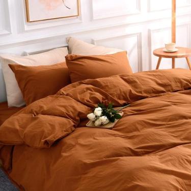 Imagem de Conjunto de capa de edredon NEXHOME PRO Terracotta Burnt Orange Queen