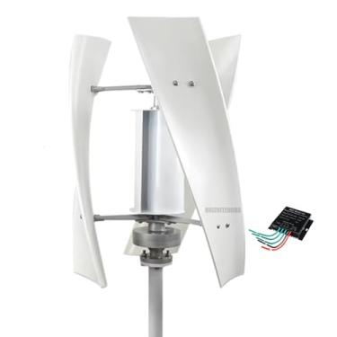 Imagem de HUIZHITENGDA Gerador de turbina eólica, 3000W 12V 24V 48V 220V Kit de turbina portátil portátil de hélice vertical com controlador de carga adequado para uso do pátio ao ar livre,220v