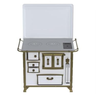 Imagem de Fogão a Lenha GII N 2 Renaissance Branco Cald Saida Direita