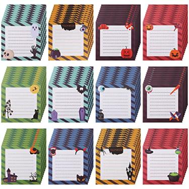 Imagem de Bloco de notas adesivas de Halloween com 60 peças de abóbora, estranho, assustador, autoadesivo, notas adesivas divertidas, Kawaii, notas removíveis, marcadores de página para estudantes, casa, escritório, 7,1 x 7,1 cm, 12 estilos