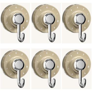 Imagem de LinMei 6 peças de ganchos de ventosa, resistentes removíveis e reutilizáveis, sem furadeiras, sem resíduos para banheiro, cozinha, chuveiro, vidro e azulejo multicoloridos