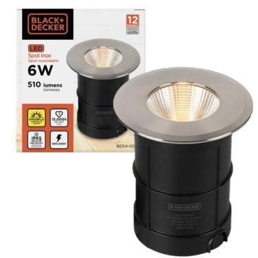 Imagem de Balizador Chao Spot Embutir Inox 6w Branco Quente 3000K IP65 - Black+D