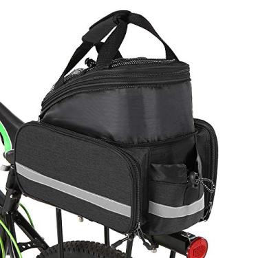 Imagem de Domary Bolsa para assento traseiro de bicicleta multifuncional expansível à prova d'água para MTB Bolsa para bicicletário Bolsa para bicicleta com capa de chuva