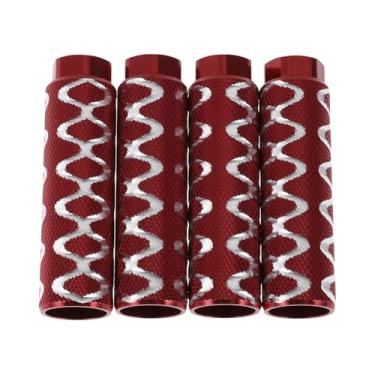 Imagem de REPAIROCK 4 peças de pinos de bicicleta antiderrapantes de liga de alumínio com textura circular de 100 mm de comprimento para bancos traseiros de bicicleta suportes de pedal de ciclismo eixos de 9,5