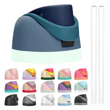 Imagem de A tampa de substituição contém canudos para garrafa de água Owala Freesip, compatível com tampa e tampa Owala, acessórios premium para garrafas de 473 ml, 680 g, 946 ml, 1134 g, à prova de vazamento