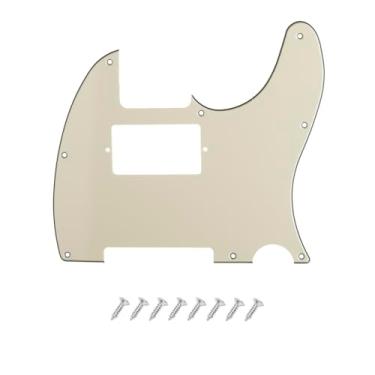 Imagem de DIAO79NI Placa de proteção HH Humbucker Tele Pickguard de 8 furos para guitarra elétrica Fender Americana/Mexican Standard Telecaster estilo moderno, creme vintage, 3ply.