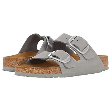 Imagem de Birkenstock Sandálias femininas Arizona com fivela grande, cinza pombo, cinza, 42 M EUA
