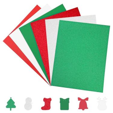 Imagem de Cartolina de Natal com 60 folhas, 21,5 x 28 cm, papel vermelho, branco, verde, papel de construção vermelho, para artesanato de Natal, convites, cartões comemorativos, escola, escritório, material