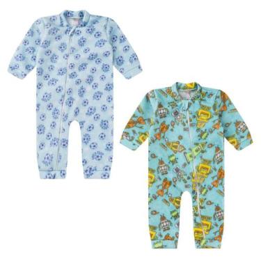 Imagem de Kit 2 Macacão Soft Pijama Infantil Dormir Quentinho 01 ao 08 - Aymee, 