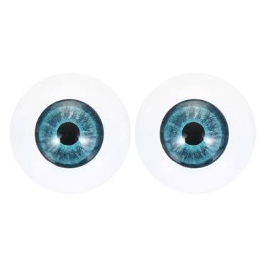 Imagem de PATIKIL Olhos de boneca de 24 mm, 1 par de olhos de acrílico realistas de plástico para bonecas, máscaras, adereços de Halloween, artesanato, azul e verde