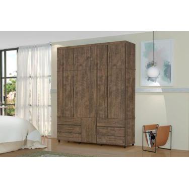 Imagem de Roupeiro Guarda Roupas RM 4 Portas Cor Canela - SAO MIGUEL