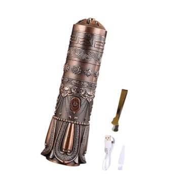 Imagem de Incensário elétrico para carro, presente de aniversário, suporte de incenso eletrônico, difusor de aroma para decoração de mesa de spa, Bronze Vermelho