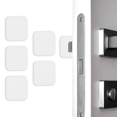 Imagem de PATIKIL 5 peças de protetor de parede para maçaneta de porta, 4 cm, batentes de porta de silicone quadrados, autoadesivos, almofada amortecedora, protetor de parede silencioso para geladeira, casa