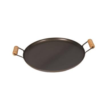 Imagem de Disco De Aço 36 cm Com Alças em Madeira Bifeteira Anodilar