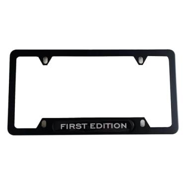 Imagem de AJSDFGSH 1 peça capa de moldura de placa de licença primeira edição para Toyota Land Cruiser aço inoxidável caminhão carro acessórios preto, SHFG24