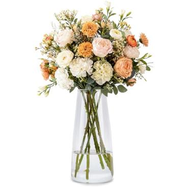 Imagem de Vaso de vidro cristalino, vaso de flores para mesa de centro de mesa, decoração de casa, vasos modernos para sala de estar, casamento, escritório, mesa de centro, presente de inauguração de casa de