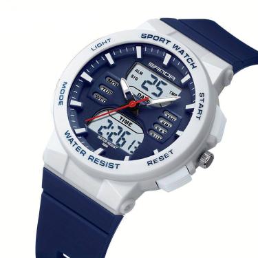 Imagem de Relógio desportivo unissex com ecrã duplo, cronómetro e luz noturna LED