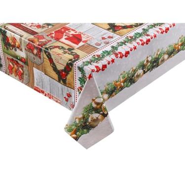 Imagem de Toalha De Mesa Plastica Termica Impermeavel Para Lugares Protecao E Decoracao(Enfeitos de Natal,8 cadeiras 2,50x1,40)