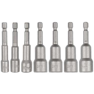 Imagem de Kit 7 Soquetes Canhão Magnético 6 A 13Mm 1/4 Parafusadeira - Eda Profi