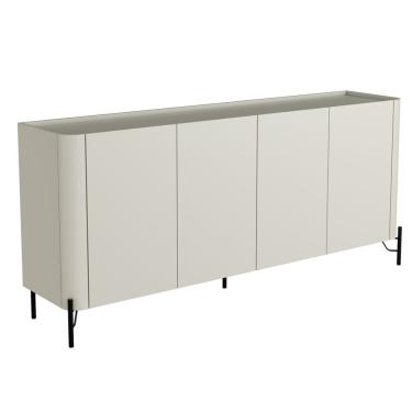 Imagem de Aparador Buffet Para Sala de Jantar 4 Portas Pés Industrial Preto Naim I03 Luna - Lyam Decor