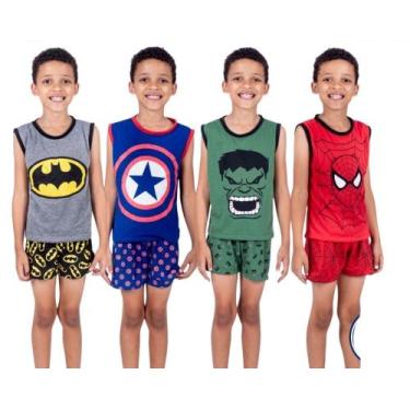 Imagem de Pijama Infantil Curto Calor Regata Super Herói Desenho - Bernanna, Cap