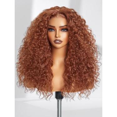 Imagem de Peruca GORGIUS Ginger Brown Curly Lace Front 50 cm sintética