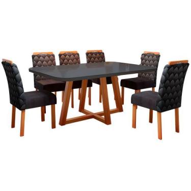 Imagem de Conjunto de Mesa Bom Pastor Cross com 6 Cadeiras Potenza Lord, GRAFITE