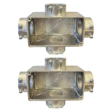 Imagem de 2 Condulete Tipo X Medida 1 1/4 Em Alumínio Sem Rosca Sieg