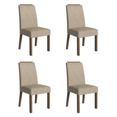 Imagem de Kit 4 Cadeiras De Jantar 4255 Com Espaldar Rustic-imperial Madesa