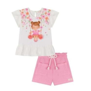 Imagem de Kukie Conjunto Bata Cotton e Shorts Branco-Feminino