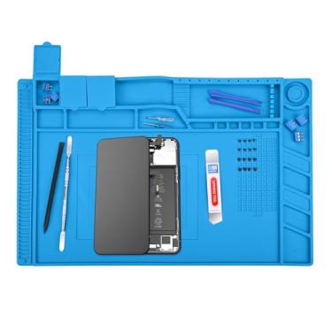 Imagem de Tapete de reparo de silicone magnético antiderrapante antiestático da MMOBIEL Tapete de solda para estação de trabalho múltipla (45 x 30 cm) 680 g, Universal, Azul