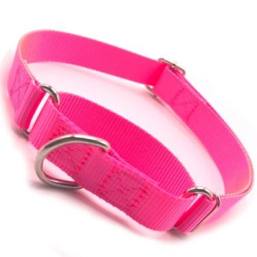 Imagem de Coleira para cães martingale sem puxão, coleira gargantilha para cães grandes, coleiras de martingale de treinamento antideslizantes para cães pequenos, médios e grandes (rosa choque, G)
