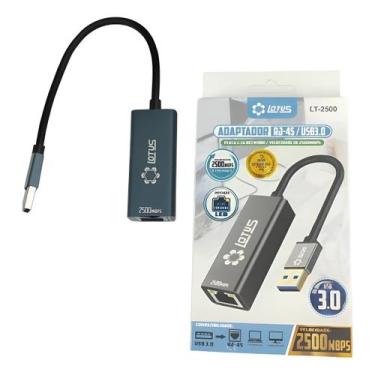 Imagem de Adaptador De Rede Usb 3.0 Rj45 2500mbps - Lotus, Cinza-escuro