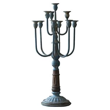 Imagem de Castiçal votivo de ferro, ornamentos românticos à luz de velas, castiçal de coluna, adequado para jantar, sala de estar, cozinha, sala de jantar, decoração de sala de jantar