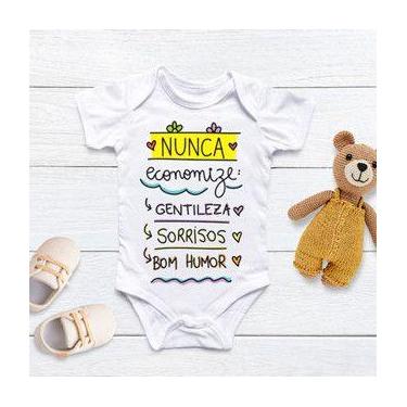 Imagem de Body Personalizado Bebê Nunca Economize Gentileza Sorrisos Bom Humor -