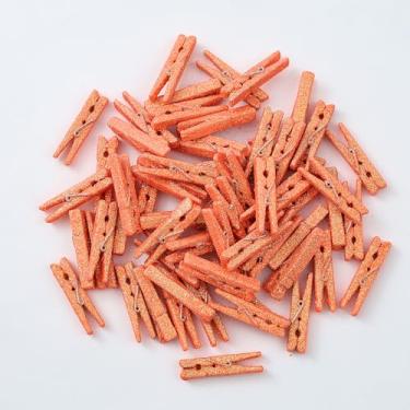 Imagem de 50 pregadores de roupa de madeira com glitter – prendedores de roupa pequenos brilhantes, alfinetes de roupas coloridos de 5 cm para artesanato DIY, decoração de festa, fotos de clipe, presentes de